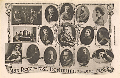Max Reger-Fest, Dortmund 1910, offizielle Postkarte. – Max-Reger-Institut, Karlsruhe.